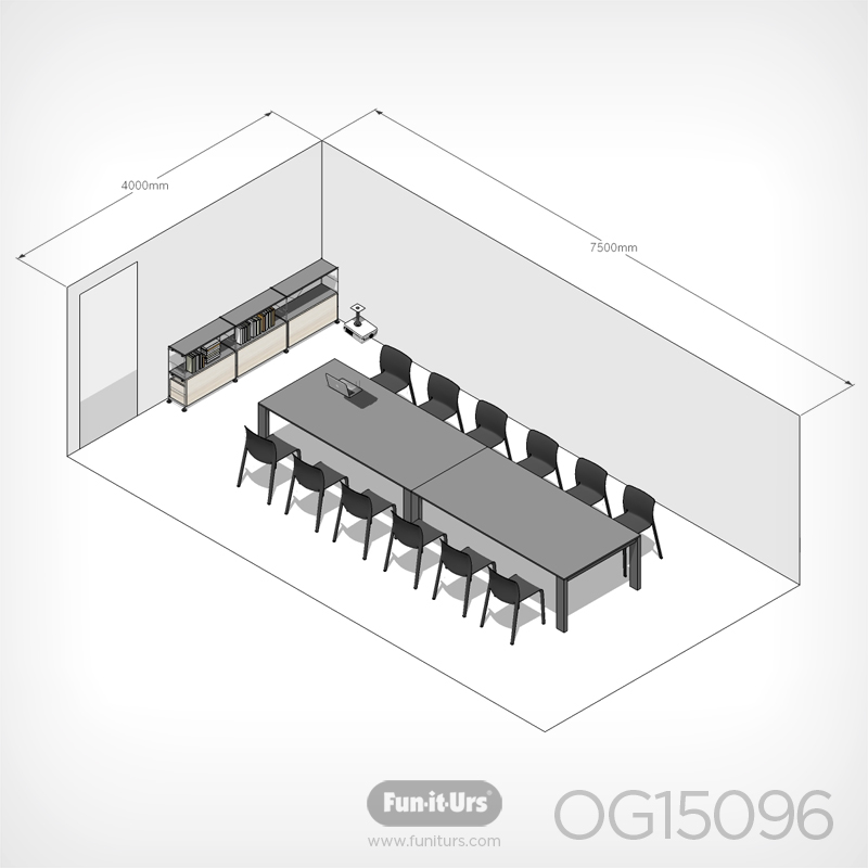 [OFFICE세트]OG15096_회의실D_BIC TABLE 2400+와이어수납 *옵션별매