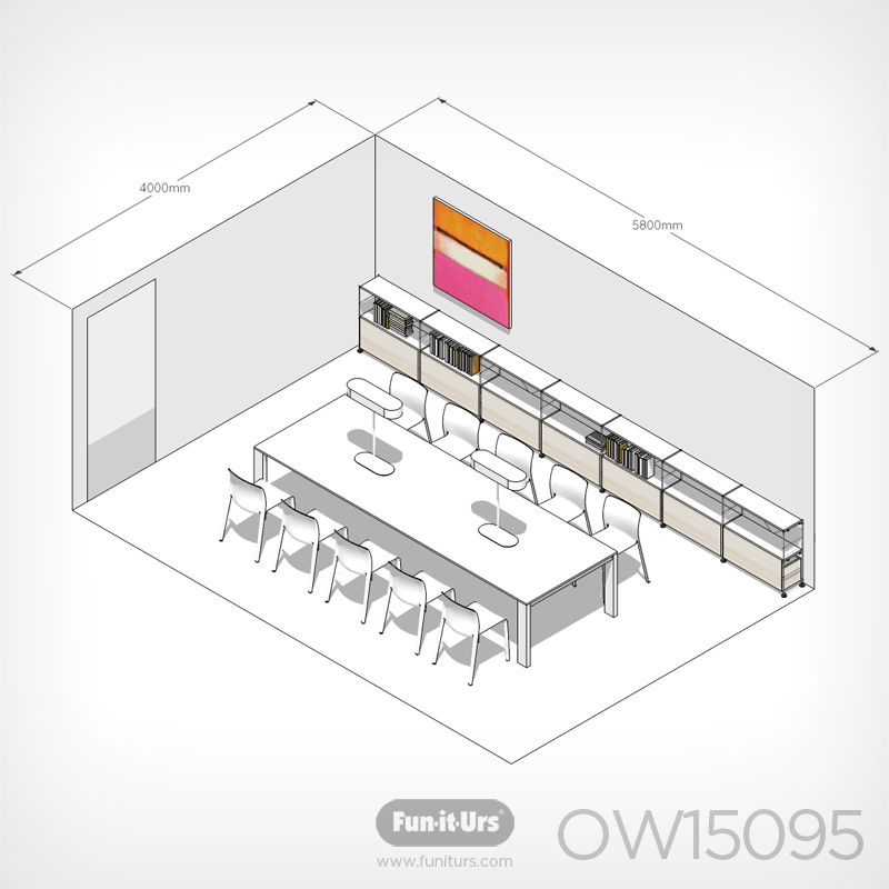 [OFFICE세트] OW15095 빅테이블+와이어수납 *옵션별매