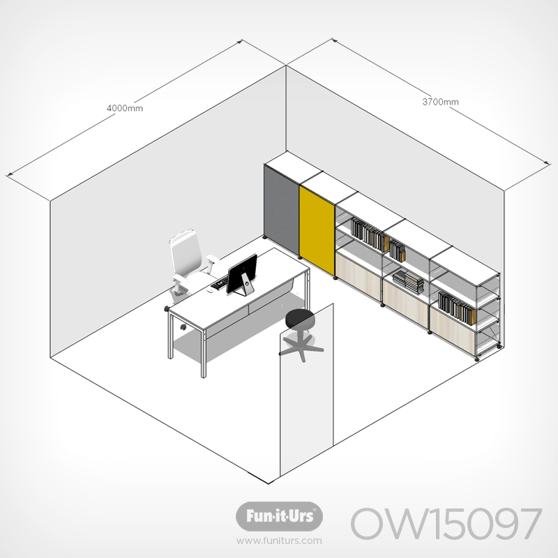 [OFFICE세트] OW15097_F1데스크+와이어수납 *옵션별매